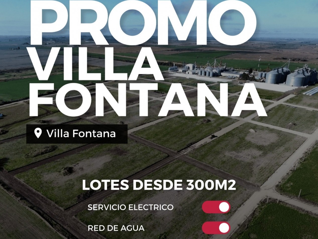 Lotes en venta en Villa Fontana - Oportunidad sobre Ruta Nacional 131