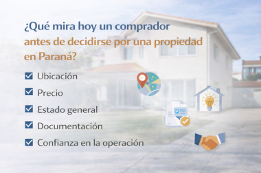 Qué mira hoy un comprador antes de decidirse por una propiedad en Paraná